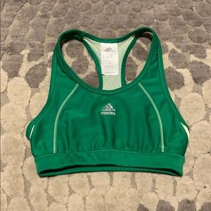 Adidas Green Mesh Tech Fit Sports Bra Size Small